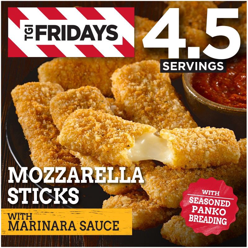 slide 1 of 9, T.G.I. Friday's TGI Fridays Mozzarella Sticks Frozen Snacks with Marinara Sauce - 17.4oz, 17.4 oz