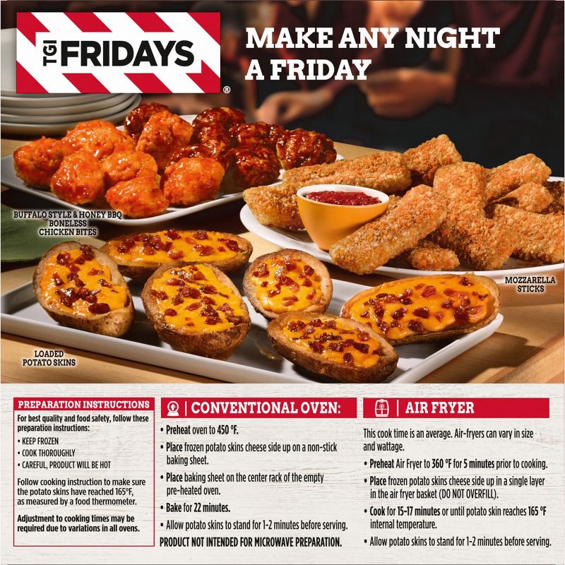 slide 2 of 11, T.G.I. Friday's TGI Fridays Loaded Cheddar & Bacon Potato Skins Frozen Snacks - 13.5oz, 13.5 oz