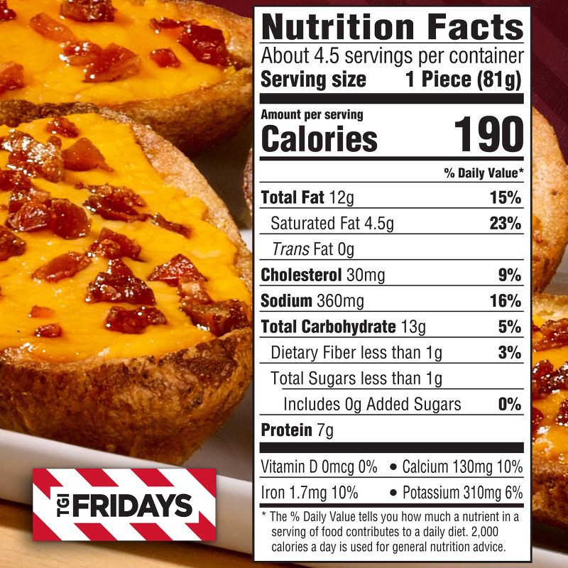 slide 7 of 11, T.G.I. Friday's TGI Fridays Loaded Cheddar & Bacon Potato Skins Frozen Snacks - 13.5oz, 13.5 oz