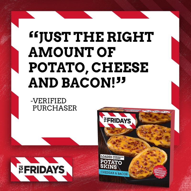 slide 8 of 10, T.G.I. Friday's TGI Fridays Loaded Cheddar & Bacon Potato Skins Frozen Snacks - 13.5oz, 13.5 oz