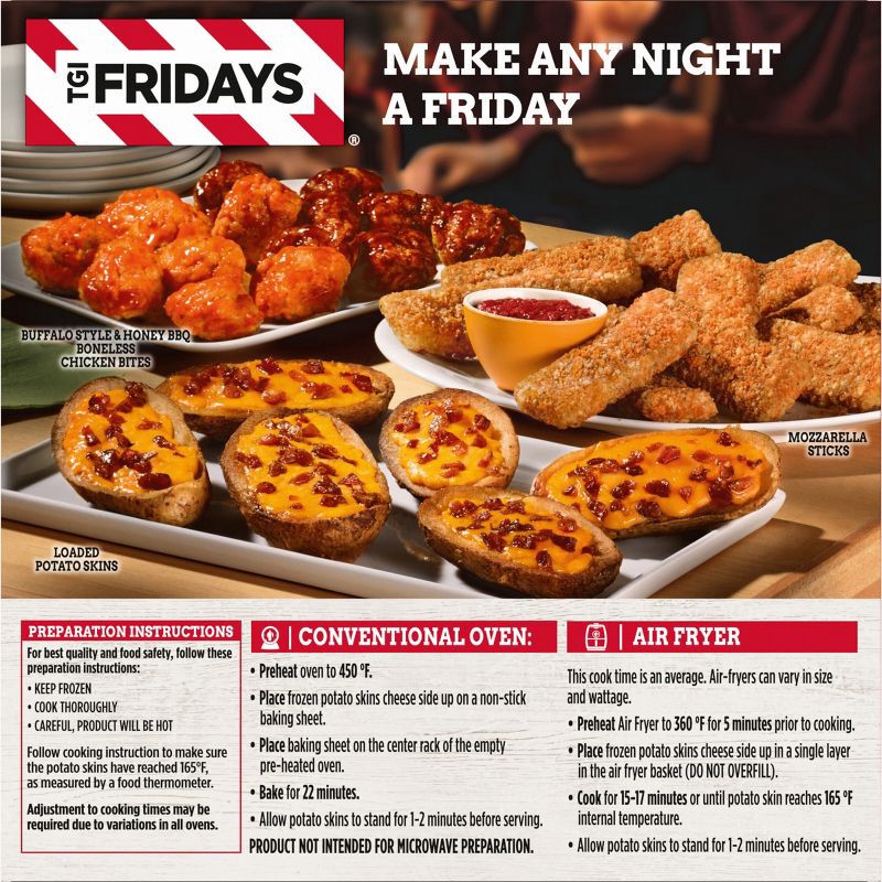slide 9 of 10, T.G.I. Friday's TGI Fridays Loaded Cheddar & Bacon Potato Skins Frozen Snacks - 13.5oz, 13.5 oz