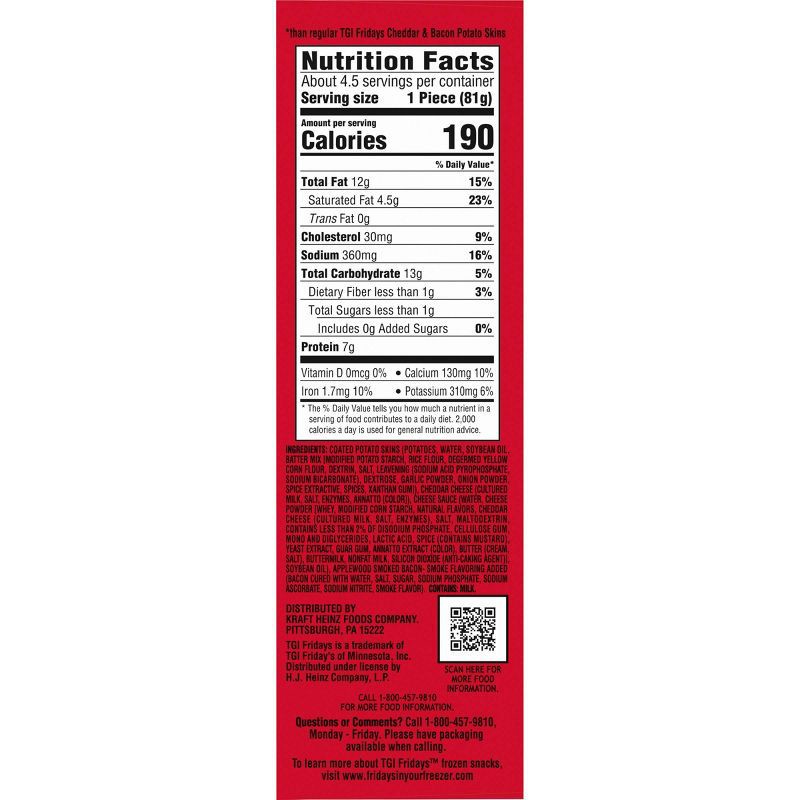 slide 10 of 11, T.G.I. Friday's TGI Fridays Loaded Cheddar & Bacon Potato Skins Frozen Snacks - 13.5oz, 13.5 oz