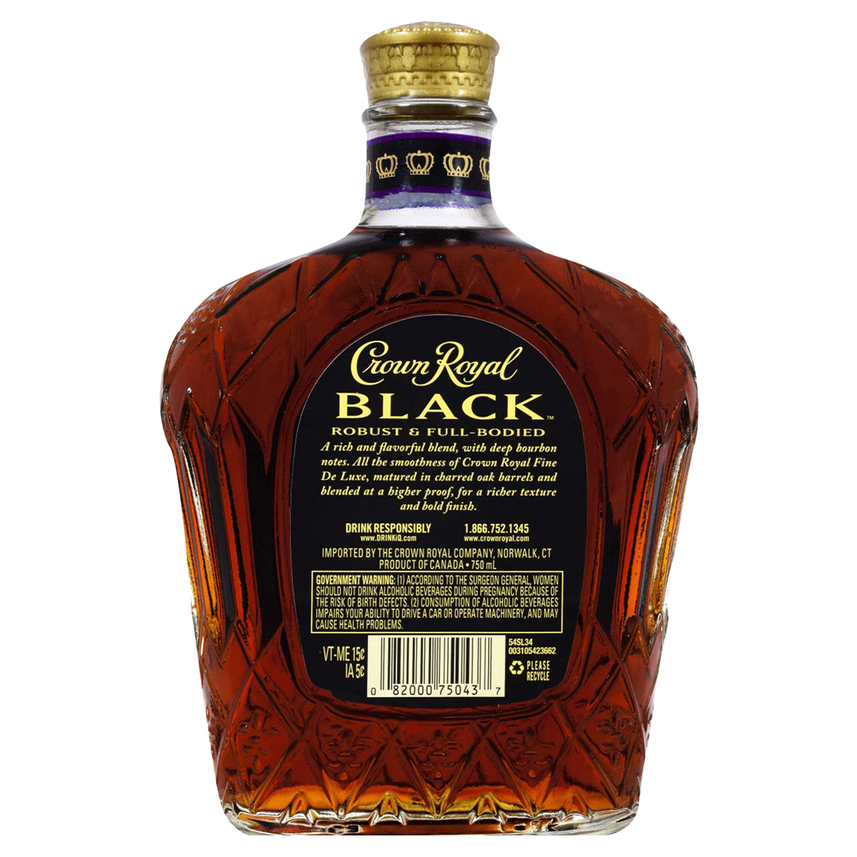 slide 2 of 2, Crown Royal Black Canadian Whisky, 750 ml