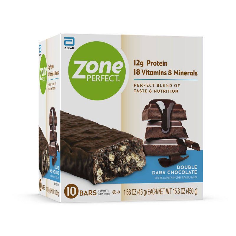 slide 2 of 6, Zone Perfect ZonePerfect Protein Bar Double Dark Chocolate - 10 ct/15.8oz, 10 ct, 15.8 oz
