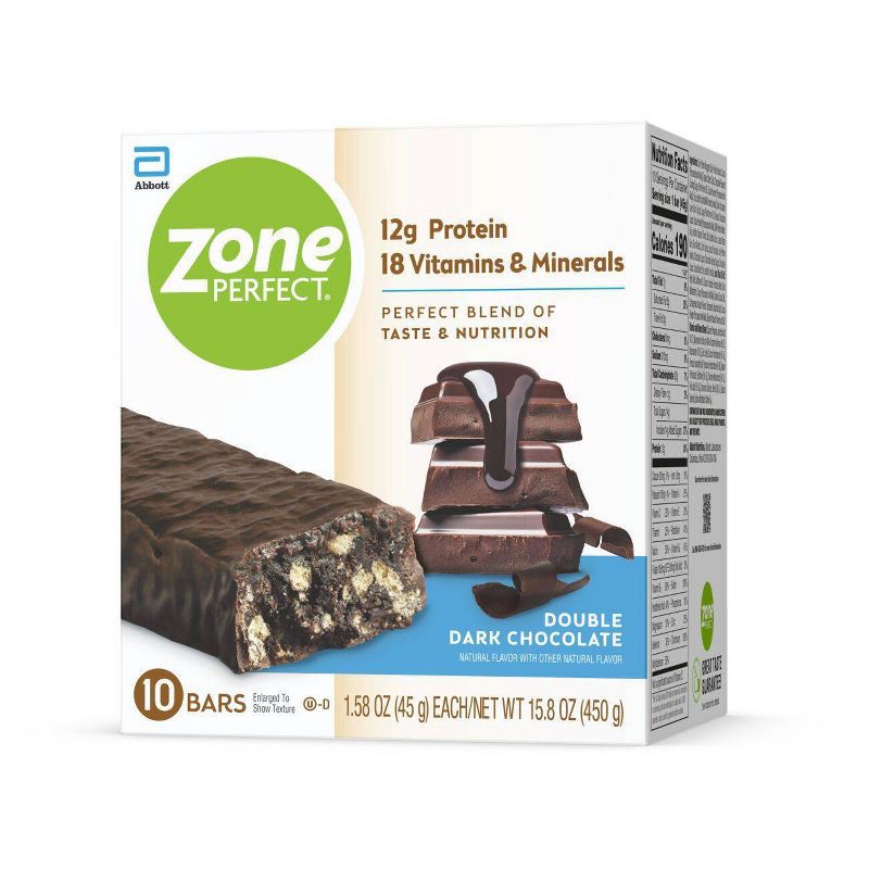 slide 3 of 6, Zone Perfect ZonePerfect Protein Bar Double Dark Chocolate - 10 ct/15.8oz, 10 ct, 15.8 oz