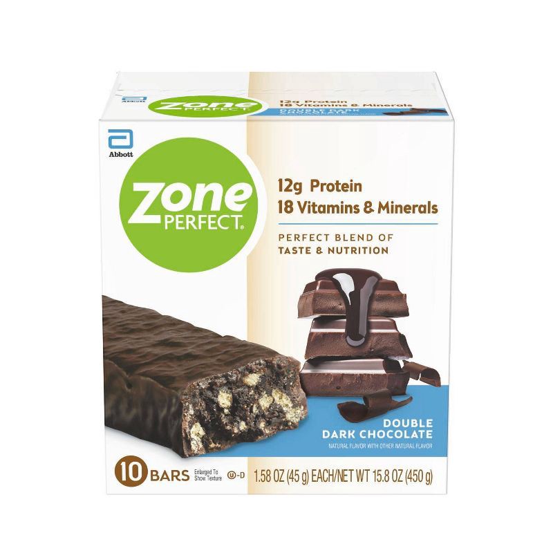 slide 4 of 6, Zone Perfect ZonePerfect Protein Bar Double Dark Chocolate - 10 ct/15.8oz, 10 ct, 15.8 oz