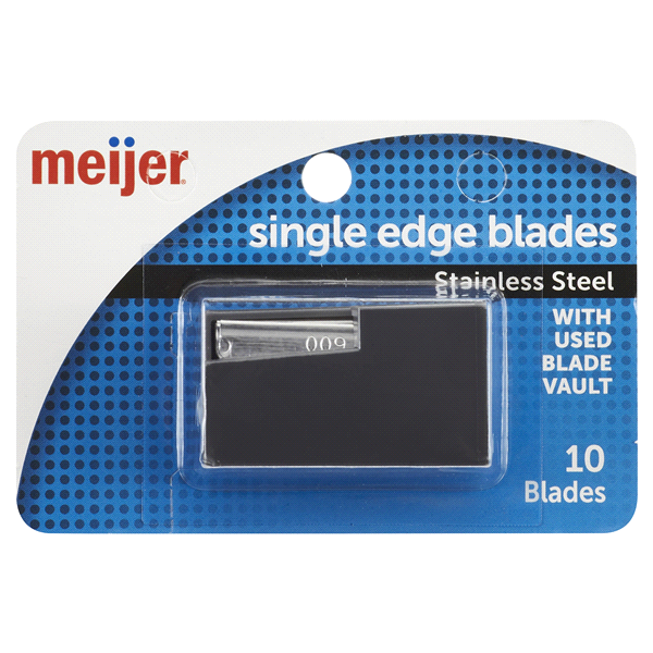 slide 1 of 1, Meijer Stainless Steel Single Edge Blades, 10 ct