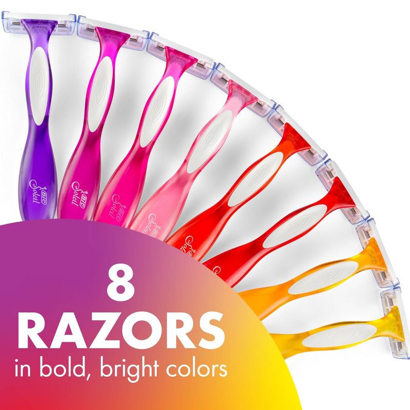 slide 2 of 7, BiC Soleil Smooth Colors 3-Blade Women's Disposable Razors - 8ct, 8 ct