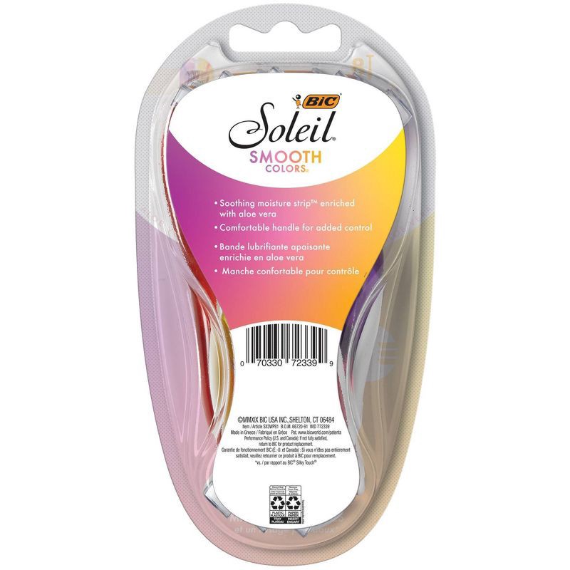 slide 7 of 8, BiC Soleil Smooth Colors 3-Blade Women's Disposable Razors - 8ct, 8 ct