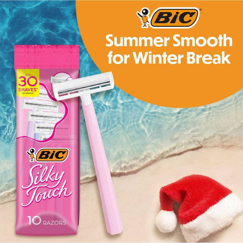 slide 2 of 10, BiC Silky Touch Women's Disposable 2-Blade Razors - 10ct, 10 ct