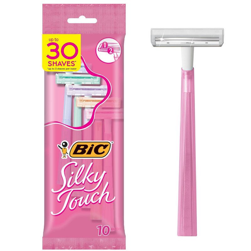 slide 1 of 10, BiC Silky Touch Twin Blade Razor for Women - 10ct, 10 ct