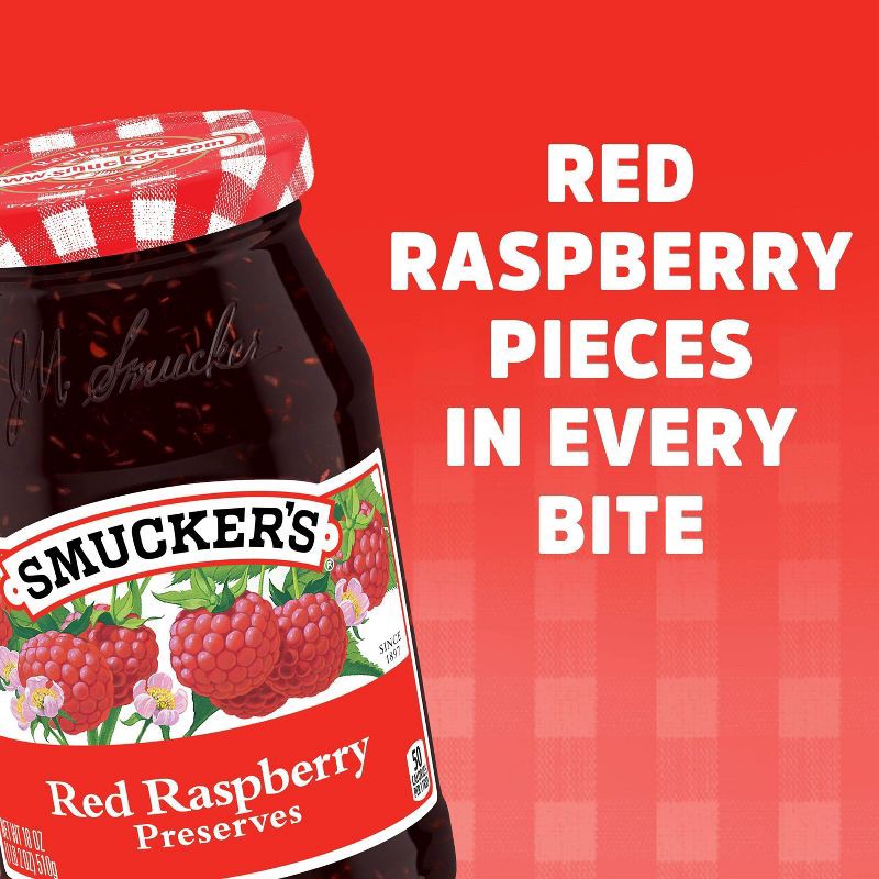 slide 4 of 5, Smucker's Red Raspberry Preserves - 18oz, 18 oz