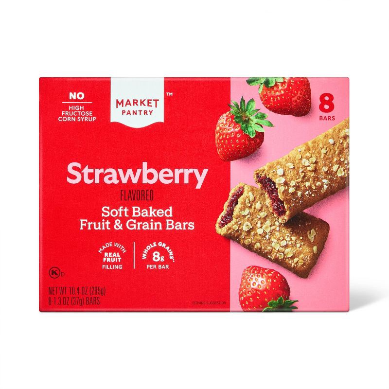 slide 1 of 3, Strawberry Cereal Bars - 8ct - Market Pantry™, 8 ct