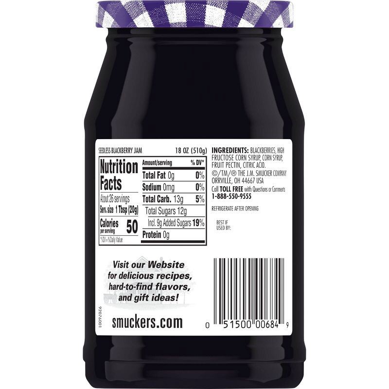 slide 3 of 5, Smucker's Seedless Blackberry Jam - 18oz, 18 oz