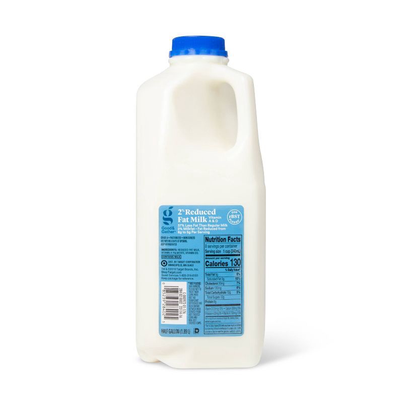 slide 1 of 2, 2% Reduced Fat Milk - 0.5gal - Good & Gather™, 1/2 gal