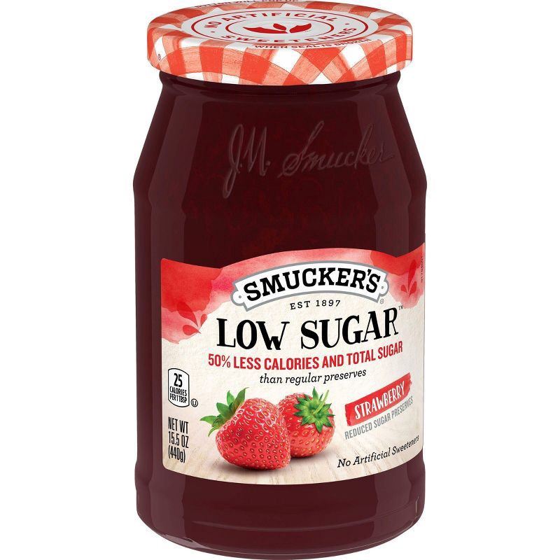 slide 3 of 5, Smucker's Low Sugar Strawberry Preserves - 15.5oz, 15.5 oz