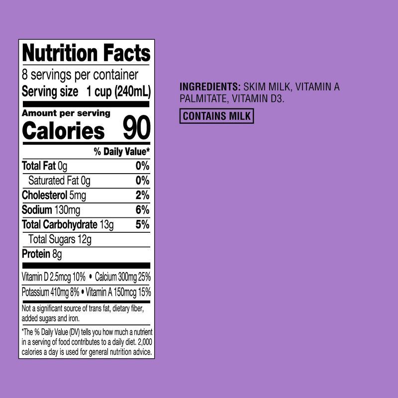 slide 4 of 4, Skim Fat Free Milk - 0.5gal - Good & Gather™, 1/2 gal
