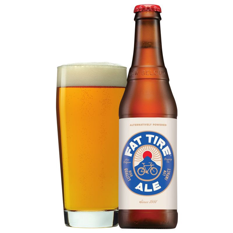 slide 2 of 10, New Belgium Fat Tire Ale Beer - 12pk/12 fl oz Bottles, 12 ct; 12 fl oz