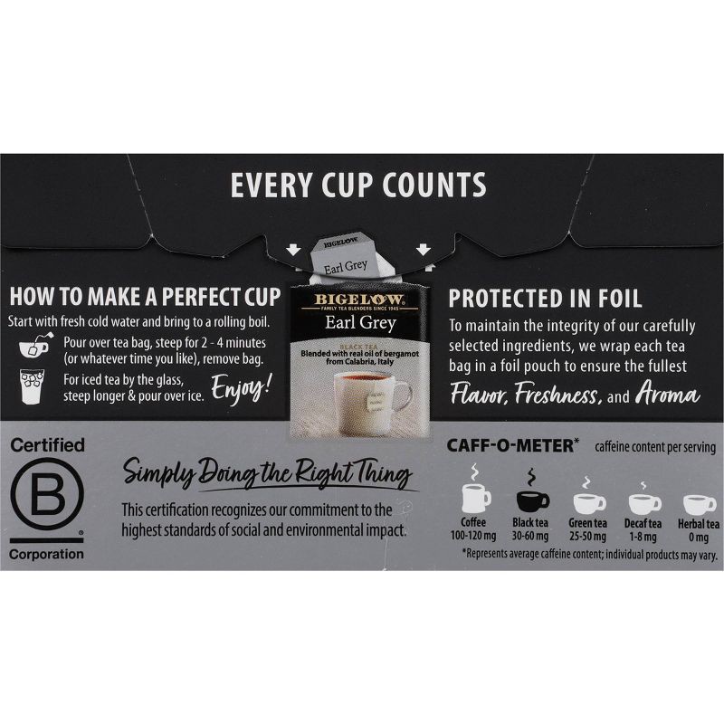 slide 5 of 8, Bigelow Earl Grey Black Tea Bags - 20ct, 20 ct