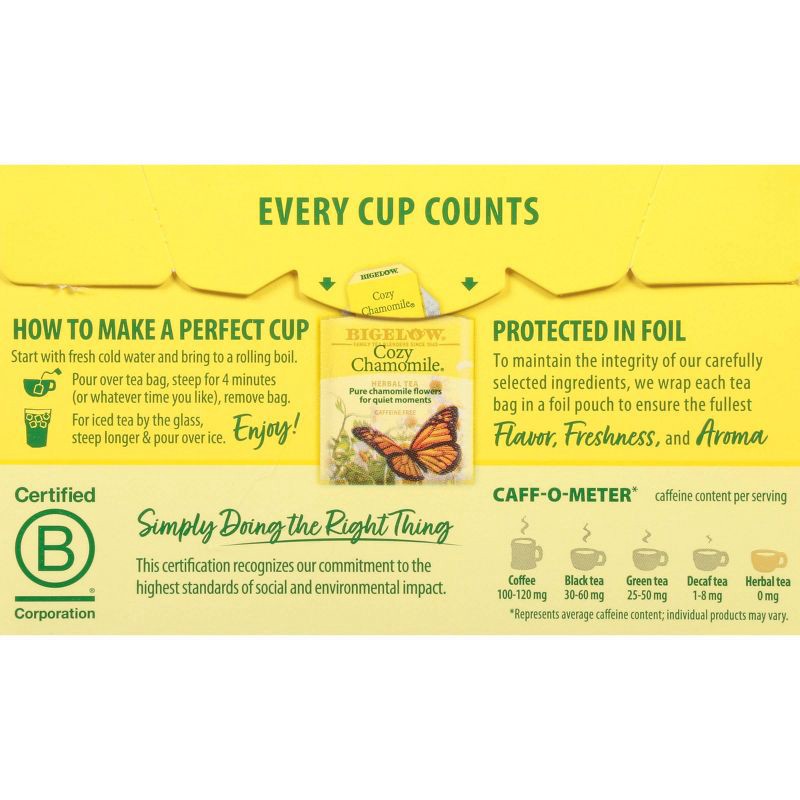 slide 6 of 12, Bigelow Cozy Chamomile Herbal Tea Bags - 20ct, 20 ct