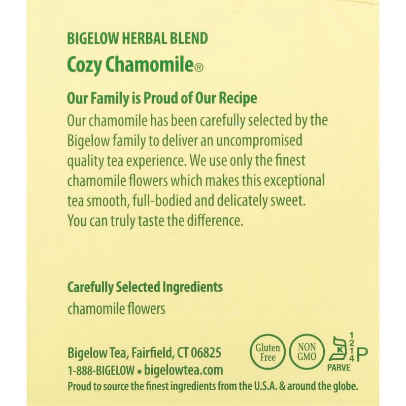 slide 7 of 12, Bigelow Cozy Chamomile Herbal Tea Bags - 20ct, 20 ct