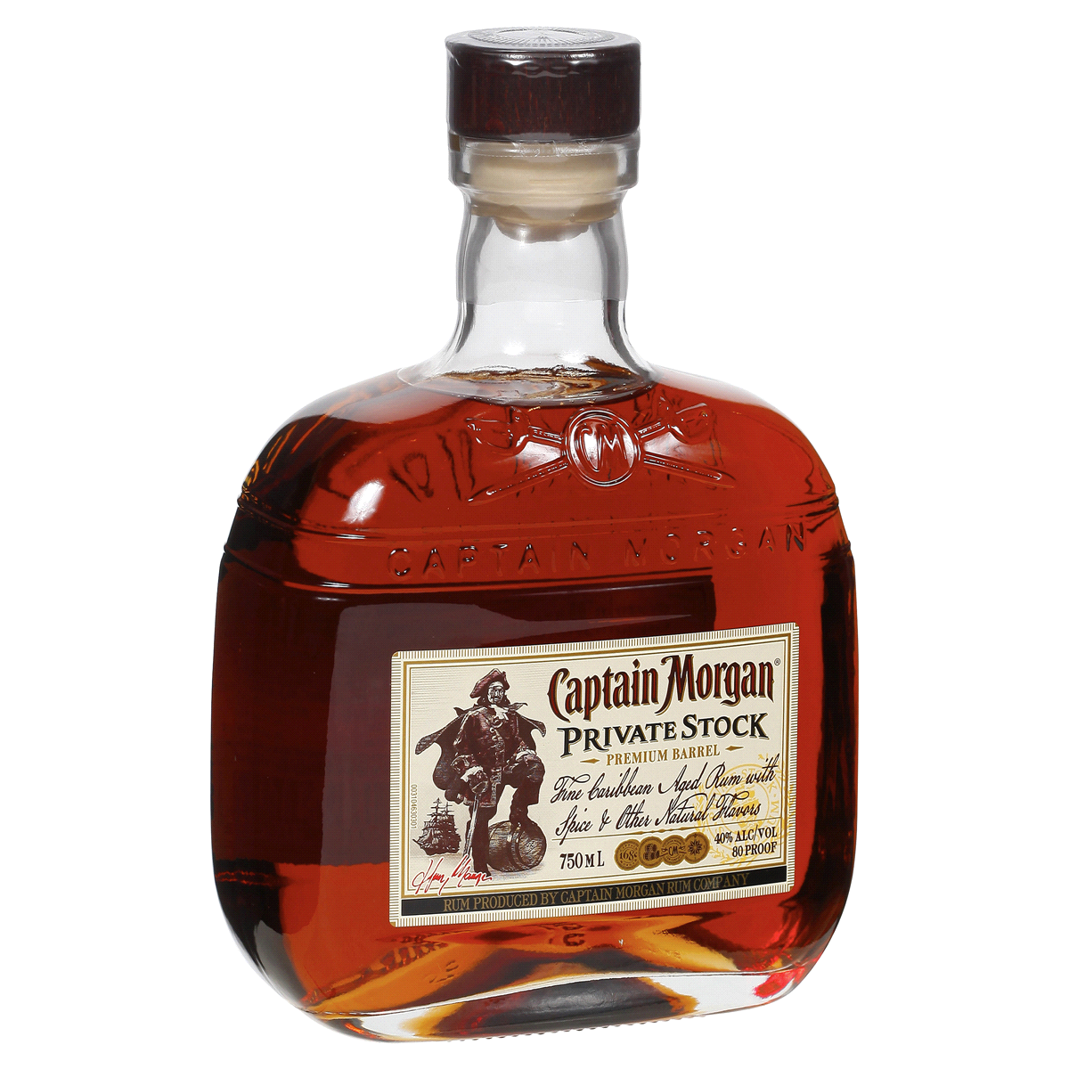 slide 3 of 3, Captain Morgan Private Stock Spiced Rum, 750 ml