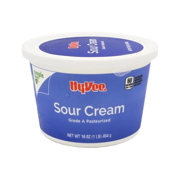slide 1 of 1, Hy-vee Sour Cream, 16 oz