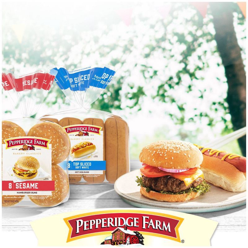 slide 4 of 7, Pepperidge Farm Bakery Classics Sesame Topped Hamburger Buns - 15oz/8ct, 8 ct; 15 oz