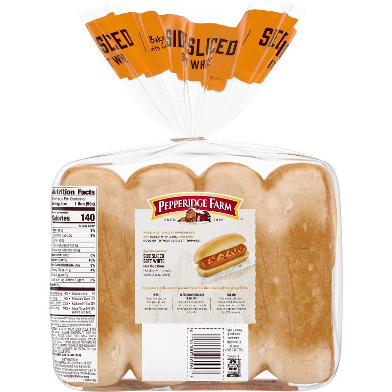 slide 2 of 7, Pepperidge Farm Bakery Classics Side Sliced Hot Dog Buns - 14oz/8ct, 8 ct; 14 oz