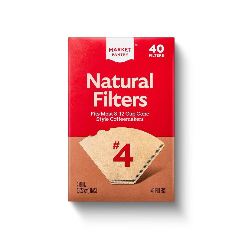 slide 1 of 3, Natural Cone #4 Coffee Filters - 40ct - Market Pantry™, 40 ct