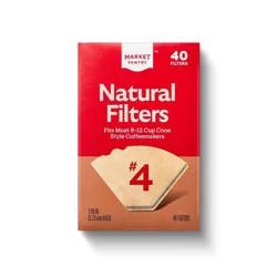 Natural Cone #4 Coffee Filters - 40ct - Market Pantry™