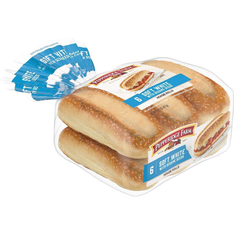 slide 7 of 8, Pepperidge Farm Bakery Classics Soft White with Sesame Seeds Hoagie Rolls - 14.5oz/6ct, 6 ct; 14.5 oz