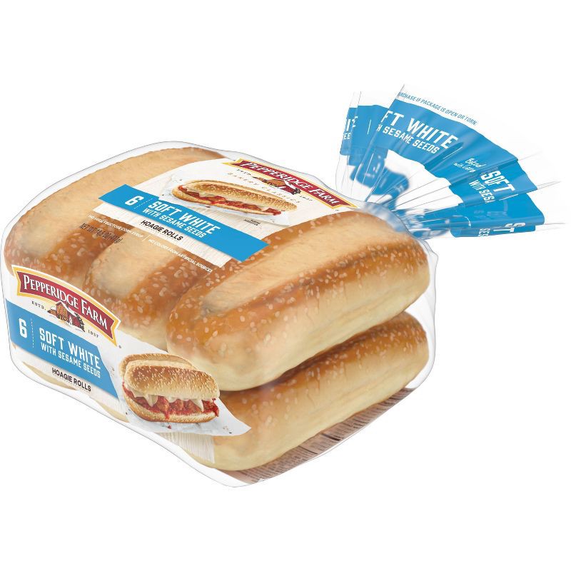 slide 8 of 8, Pepperidge Farm Bakery Classics Soft White with Sesame Seeds Hoagie Rolls - 14.5oz/6ct, 6 ct; 14.5 oz