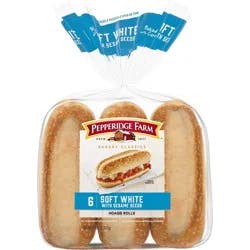 Pepperidge Farm Bakery Classics Soft White with Sesame Seeds Hoagie Rolls - 14.5oz/6ct