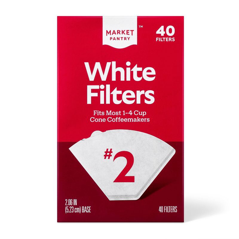 slide 1 of 3, White Cone #2 Coffee Filters 40 ct - Market Pantry™, 40 ct