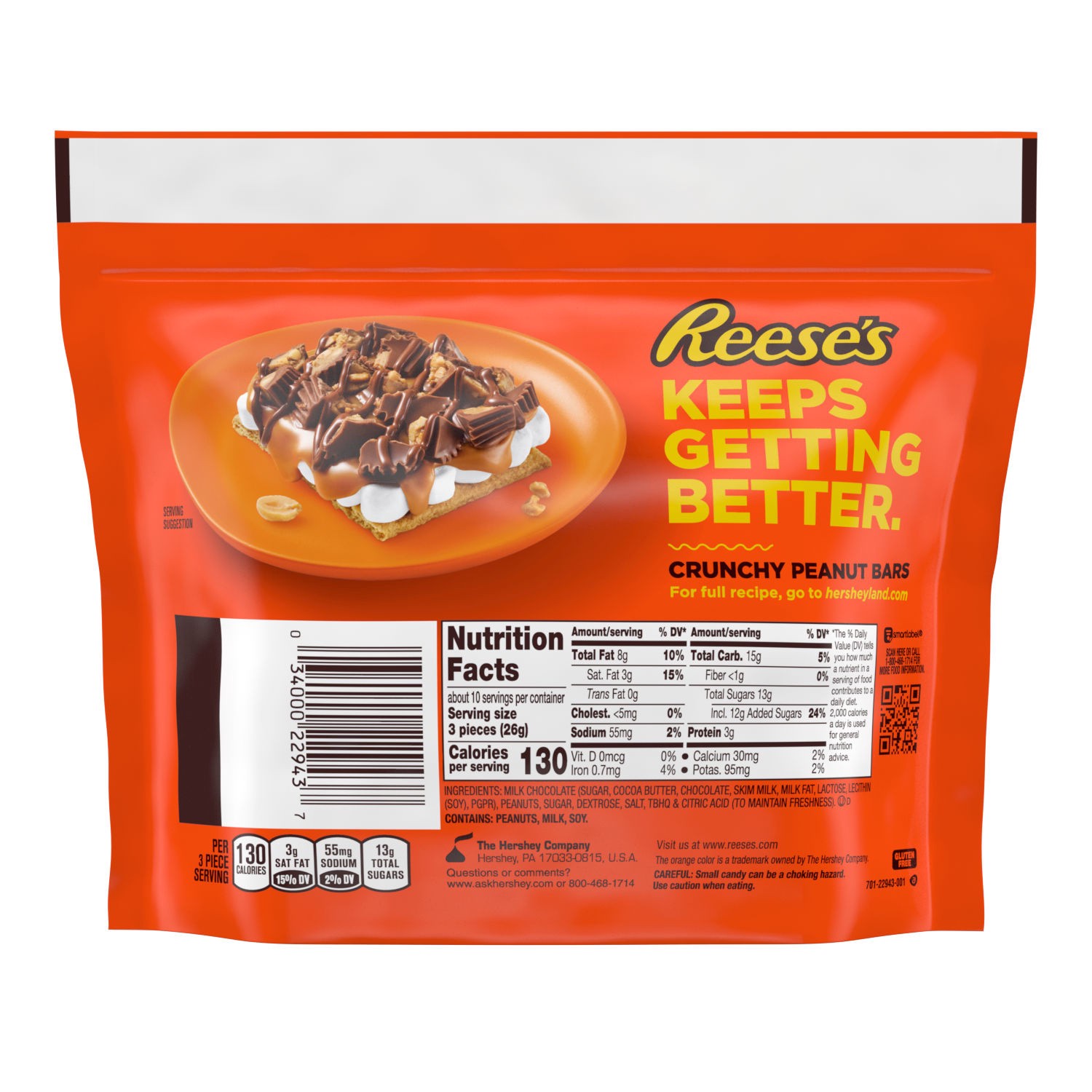 slide 3 of 5, Reese's Crunchy Peanuts Miniatures Milk Chocolate Peanut Butter Cups, Candy Share Pack, 9.6 oz, 9.6 oz