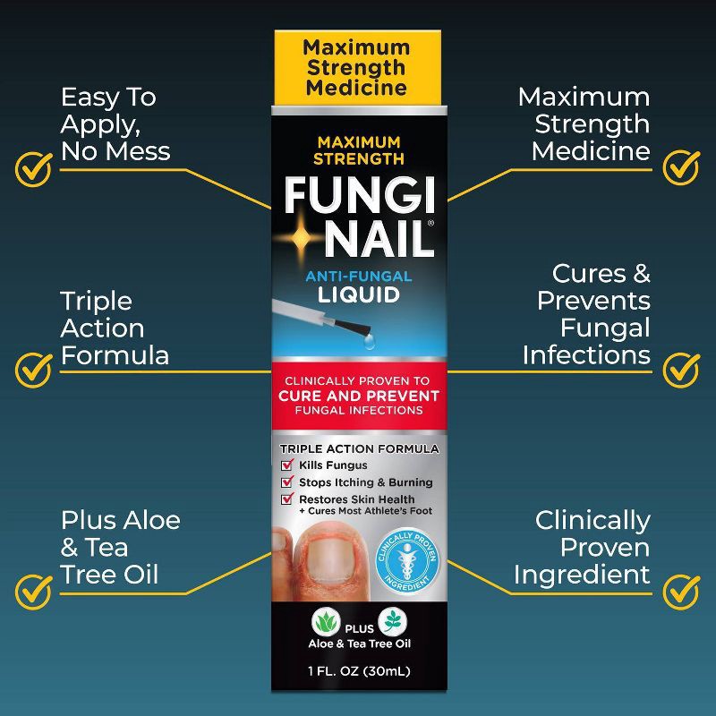 slide 3 of 8, Fungi Nail Anti-Fungal Solution and Brush - 1 fl oz, 1 fl oz