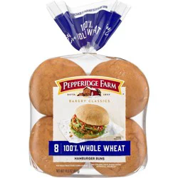 Pepperidge Farm Bakery Classics 100% Whole Wheat Hamburger Buns - 14.5oz/8ct