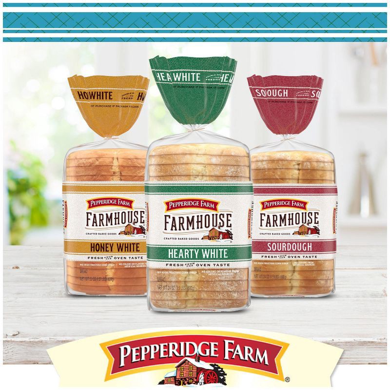 slide 4 of 8, Pepperidge Farm Farmhouse Whole Grain White Bread - 24oz, 24 oz