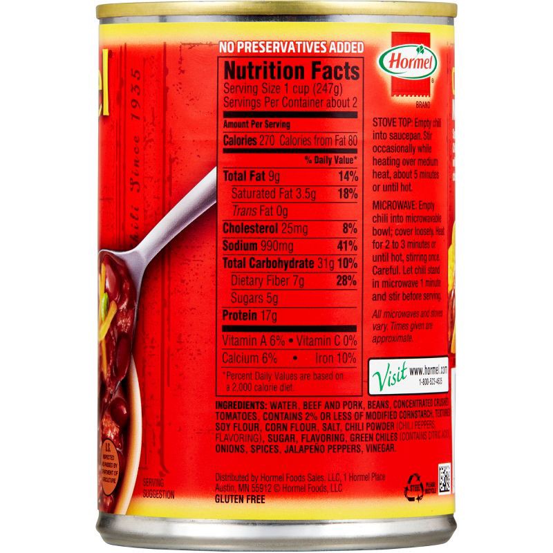 slide 3 of 9, Hormel Gluten Free Chili with Beans - 15oz, 15 oz