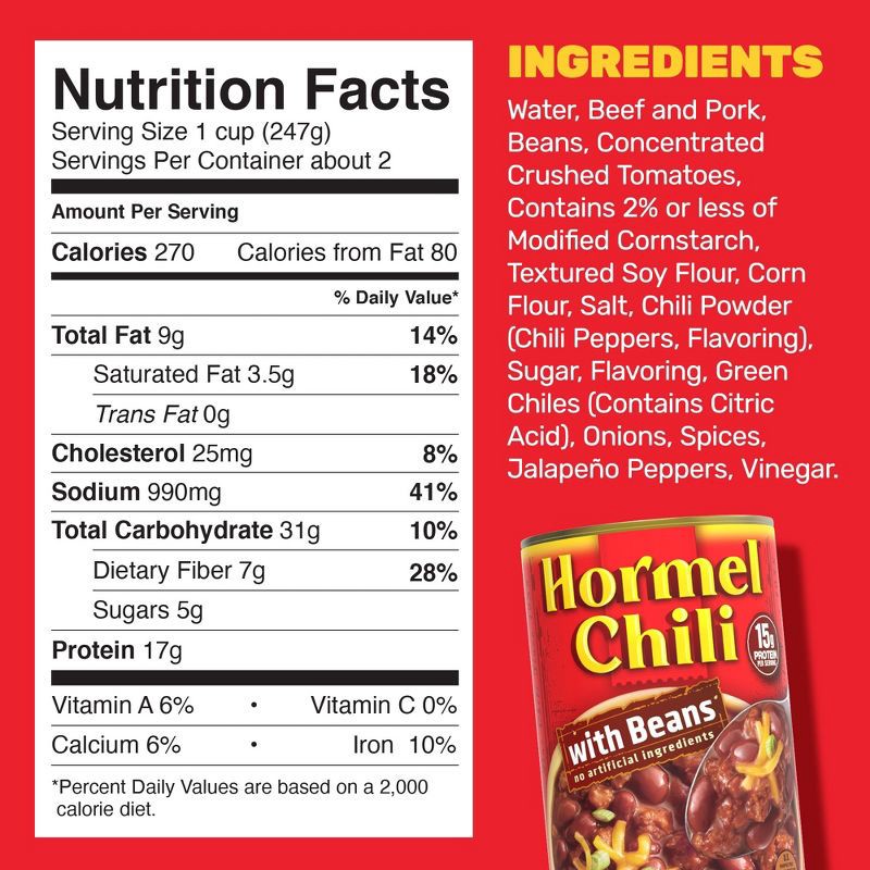 slide 8 of 12, Hormel Gluten Free Chili with Beans - 15oz, 15 oz