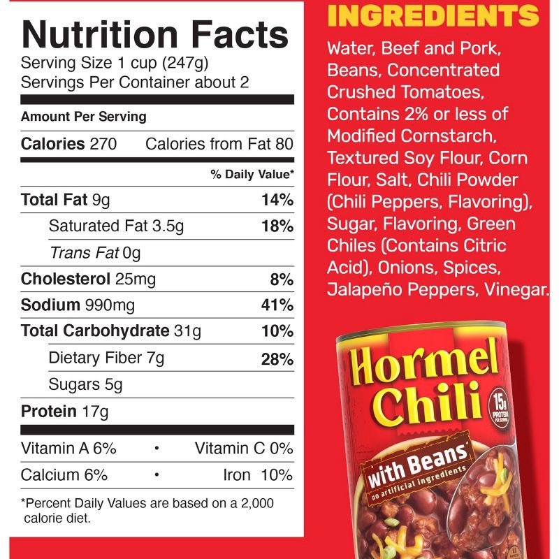 slide 8 of 9, Hormel Gluten Free Chili with Beans - 15oz, 15 oz