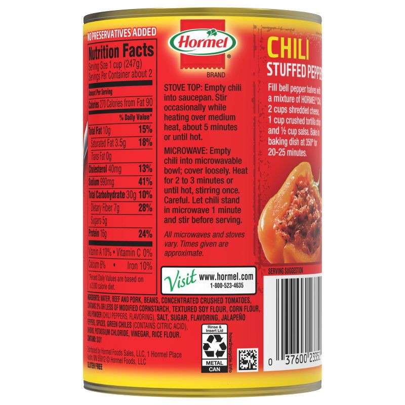 slide 4 of 13, Hormel Gluten Free Hot Chili with Beans - 15oz, 15 oz