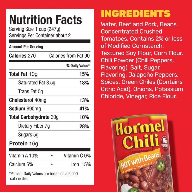 slide 7 of 13, Hormel Gluten Free Hot Chili with Beans - 15oz, 15 oz