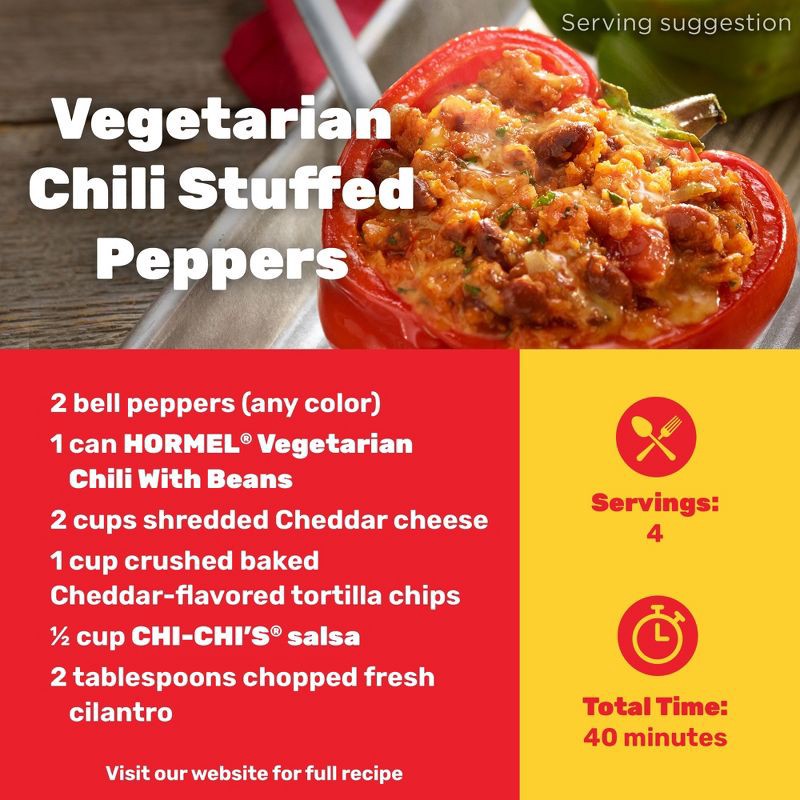 slide 9 of 10, Hormel 99% Fat Free Vegetarian with Beans Chili - 15oz, 15 oz