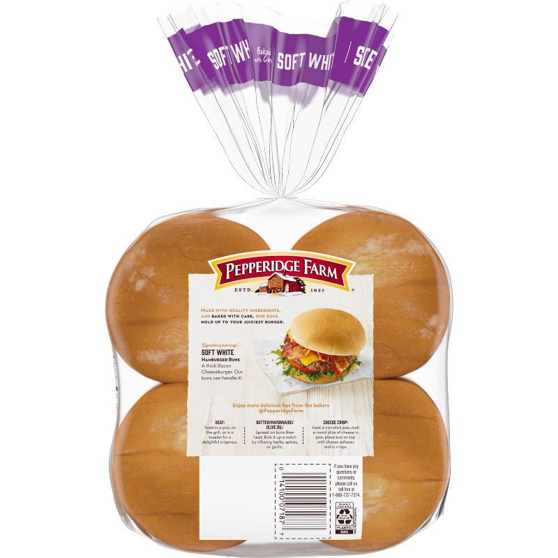 slide 5 of 8, Pepperidge Farm Bakery Classics Soft White Hamburger Buns - 15oz/8ct, 8 ct; 15 oz
