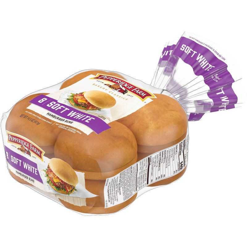 slide 8 of 8, Pepperidge Farm Bakery Classics Soft White Hamburger Buns - 15oz/8ct, 8 ct; 15 oz