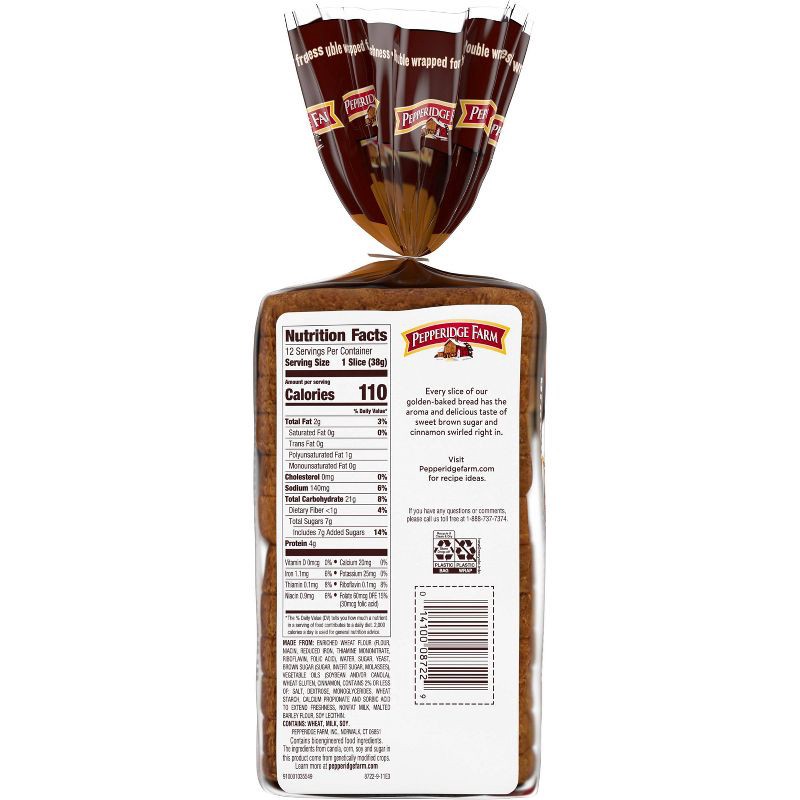 slide 5 of 8, Pepperidge Farm Brown Sugar Cinnamon Swirl Breakfast Bread - 16oz, 16 oz