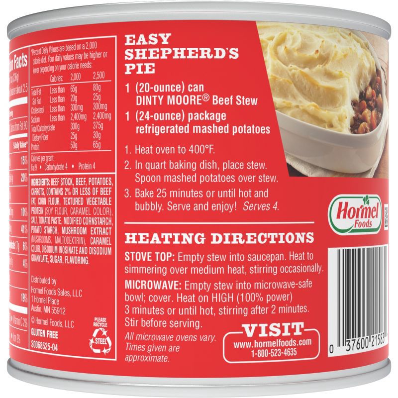 slide 3 of 12, Dinty Moore Gluten Free Beef Stew - 20oz, 20 oz
