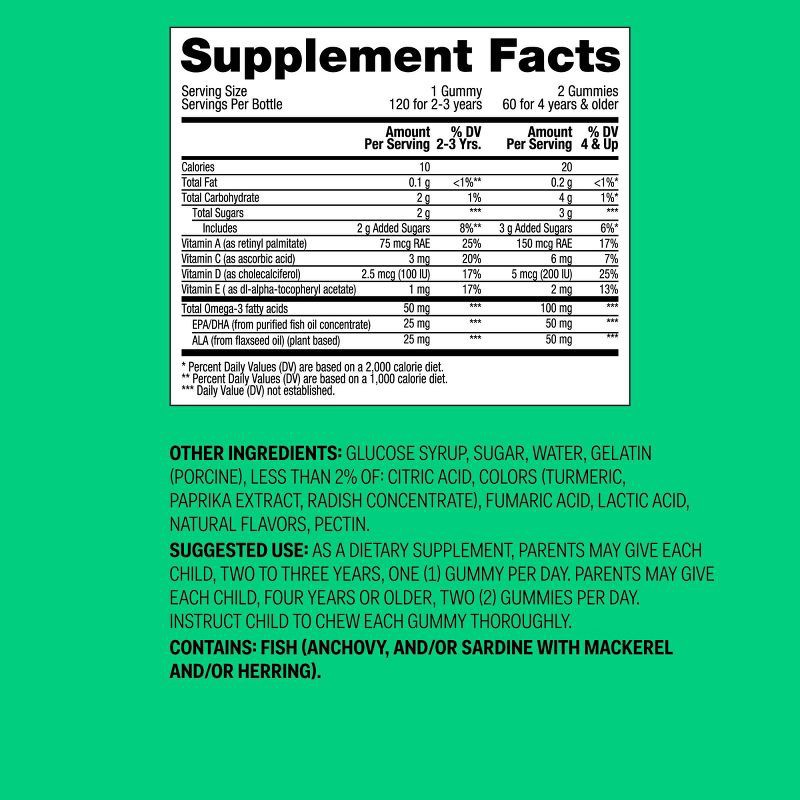 slide 5 of 5, Kids' Omega-3 Gummies - Lemonade, Strawberry, & Cherry - 120ct - up&up™, 120 ct